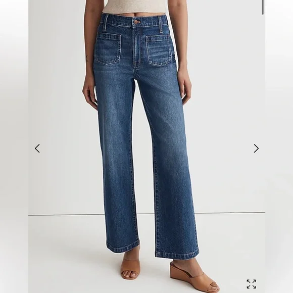 Madewell Women's Blue Flare & Wide Leg Jeans - Picture 8 of 16
